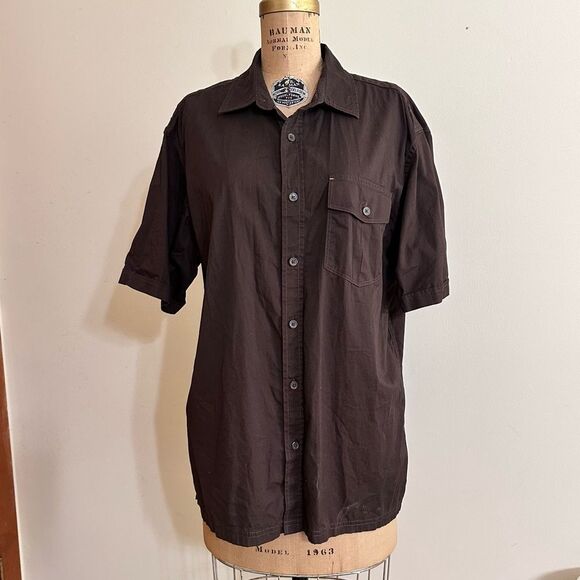 Northwest Territory Dark Brown Collared Casual S/S Shirt Size Large - Picture 2 of 11